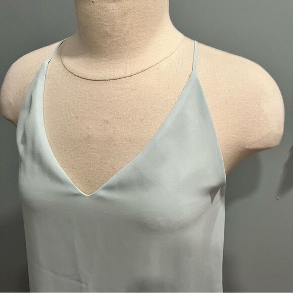 Ann Taylor Loft Light Blue Chiffon V-Neck Racerback Layering Tank Top Size Small - Picture 3 of 9